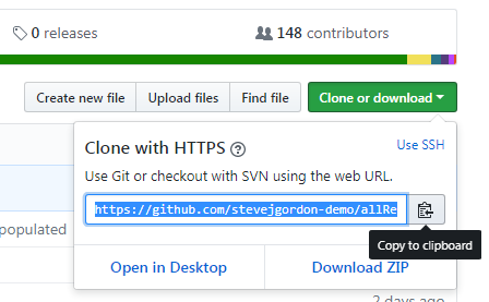 GitHub Clone or Download button