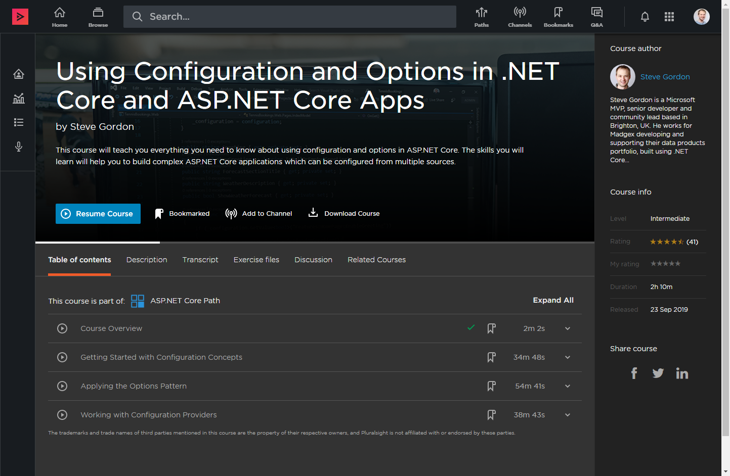 Using Configuration and Options in .NET Core and ASP.NET Core Apps Home Page